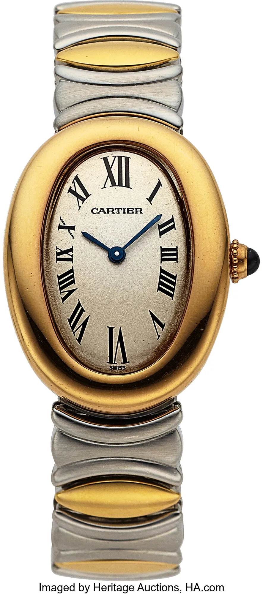 Cartier Baignoire 23mm Yellow gold and stainless steel White