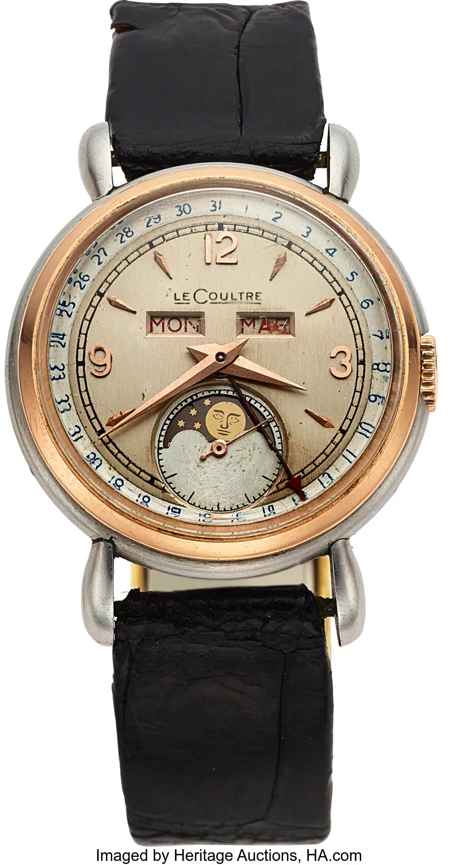 Jaeger-LeCoultre Triple Calendar 33mm Rose gold and Stainless steel Silver