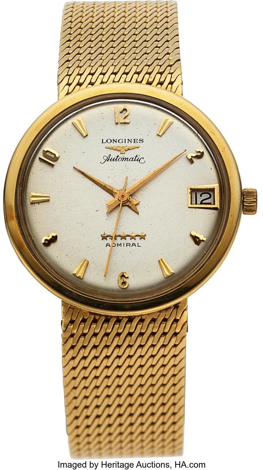 Longines Admiral 35mm Yellow gold Silver