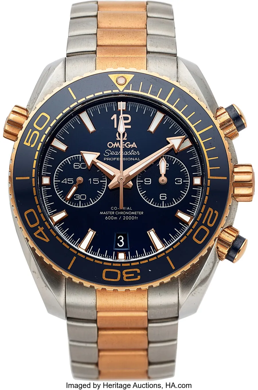 Omega Planet Ocean 45.5mm Rose gold and Stainless steel Blue