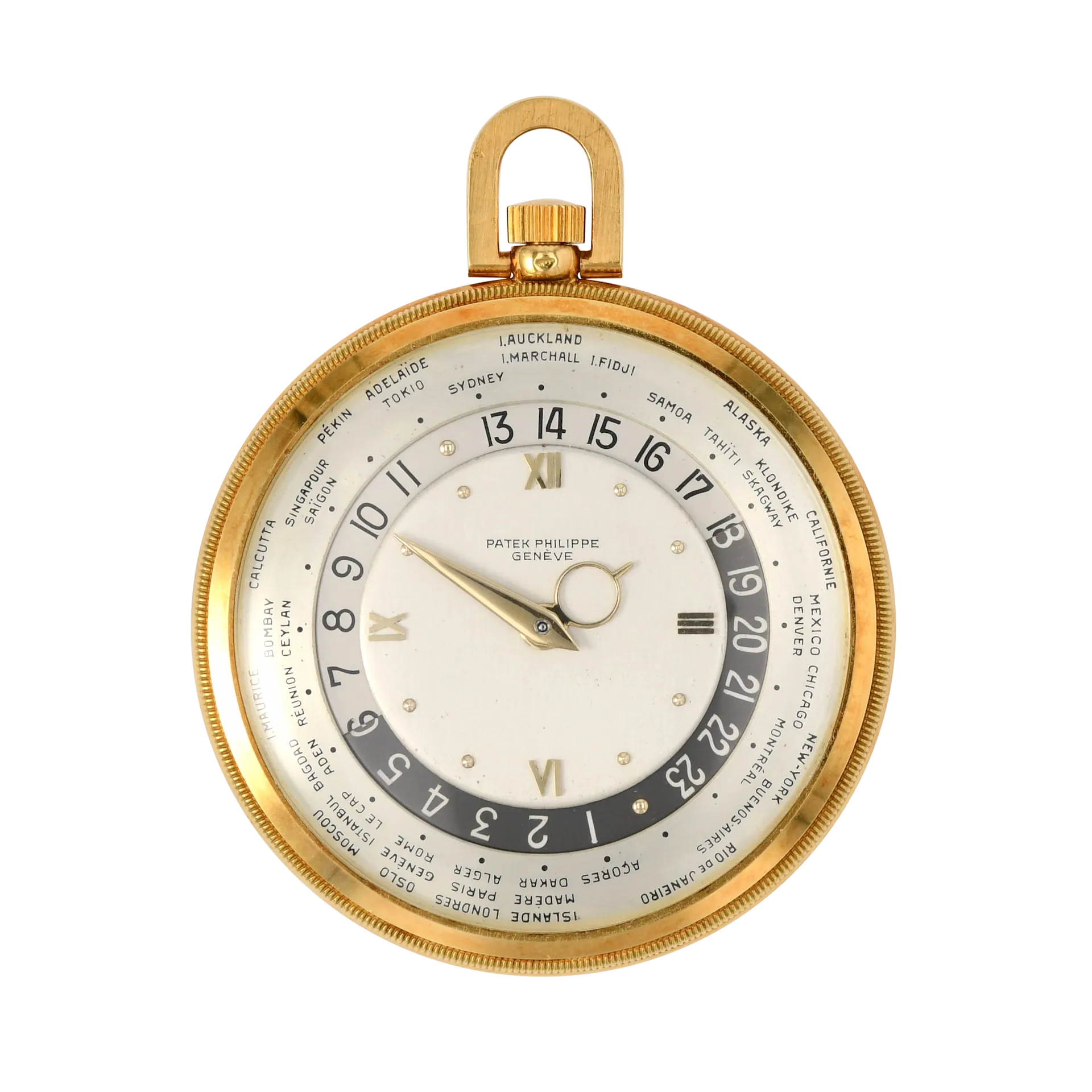 Patek Philippe World Time 605HU 44.5mm Yellow gold Silver