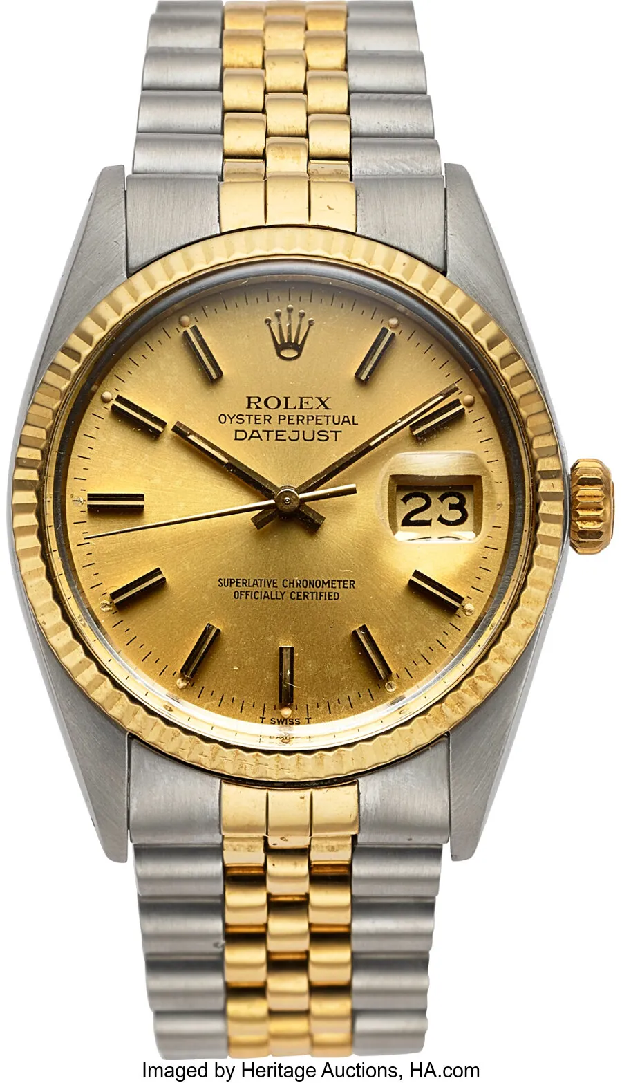 Rolex Datejust 36 16013 36mm Yellow gold and stainless steel Champagne