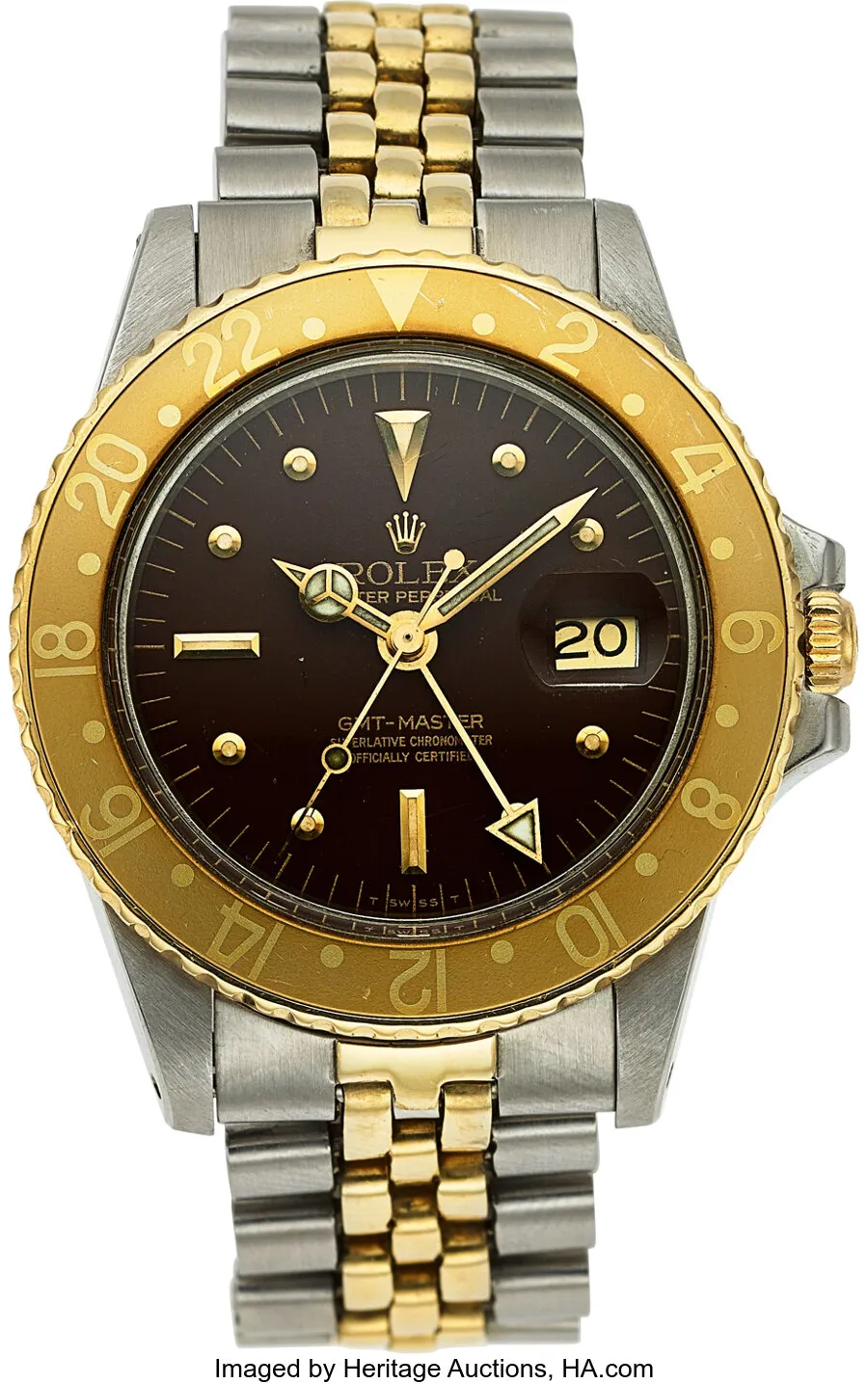 Rolex GMT-Master 16753 40mm Yellow gold and Stainless steel Brown