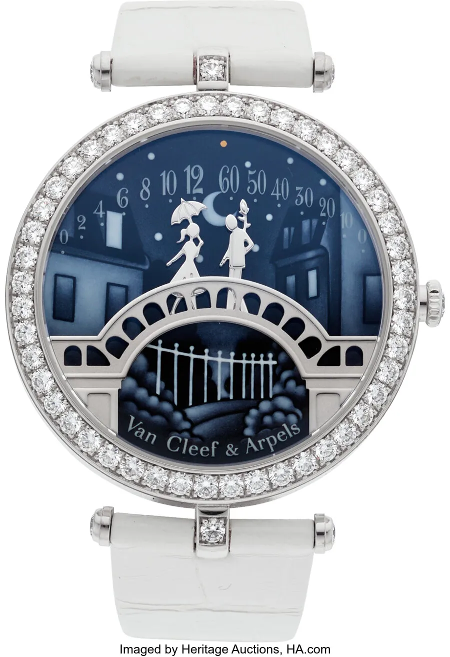 Van Cleef & Arpels 3480170 38mm White gold and Diamond Blue