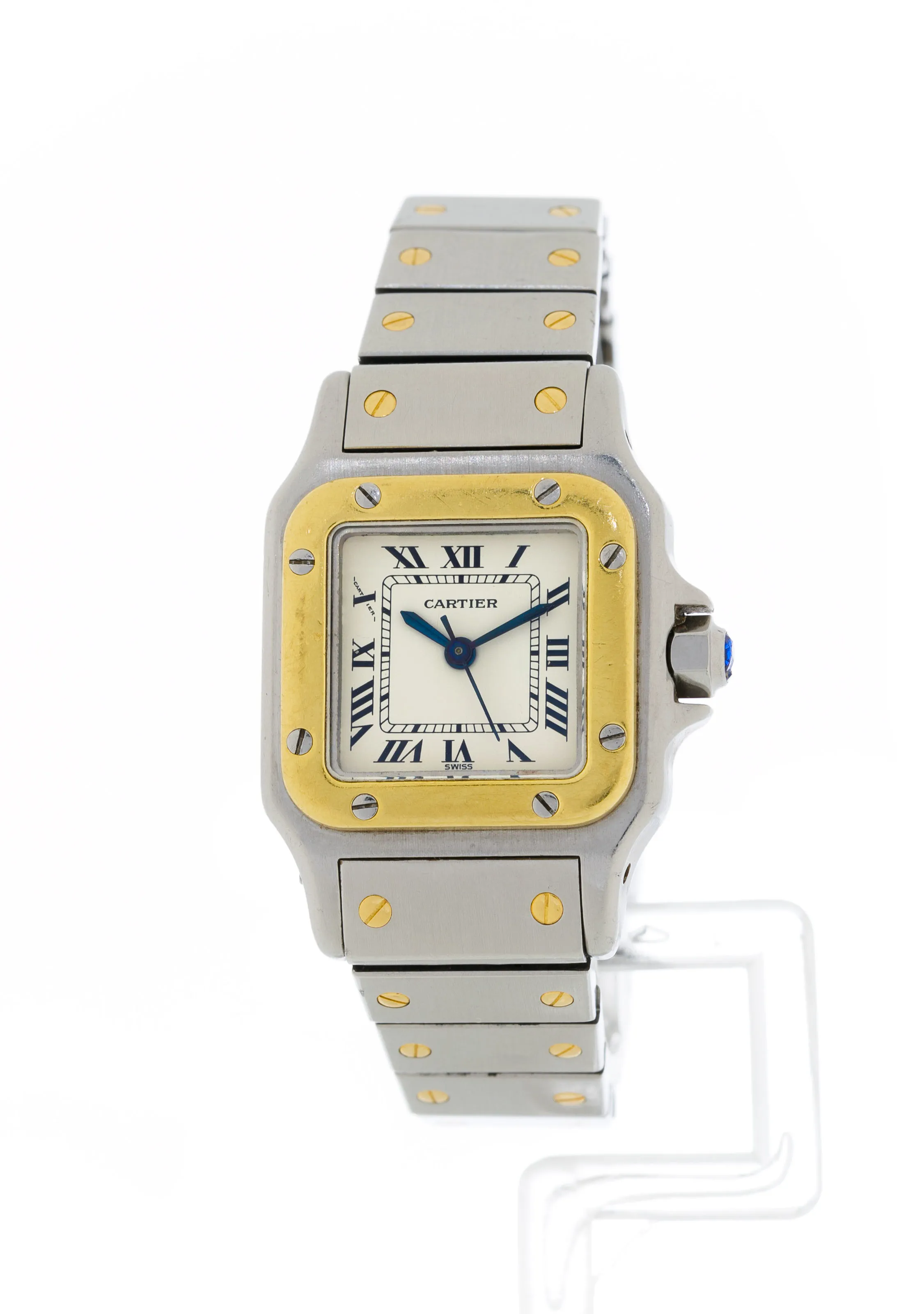 Cartier Santos 0902 24mm Yellow gold and stainless steel White