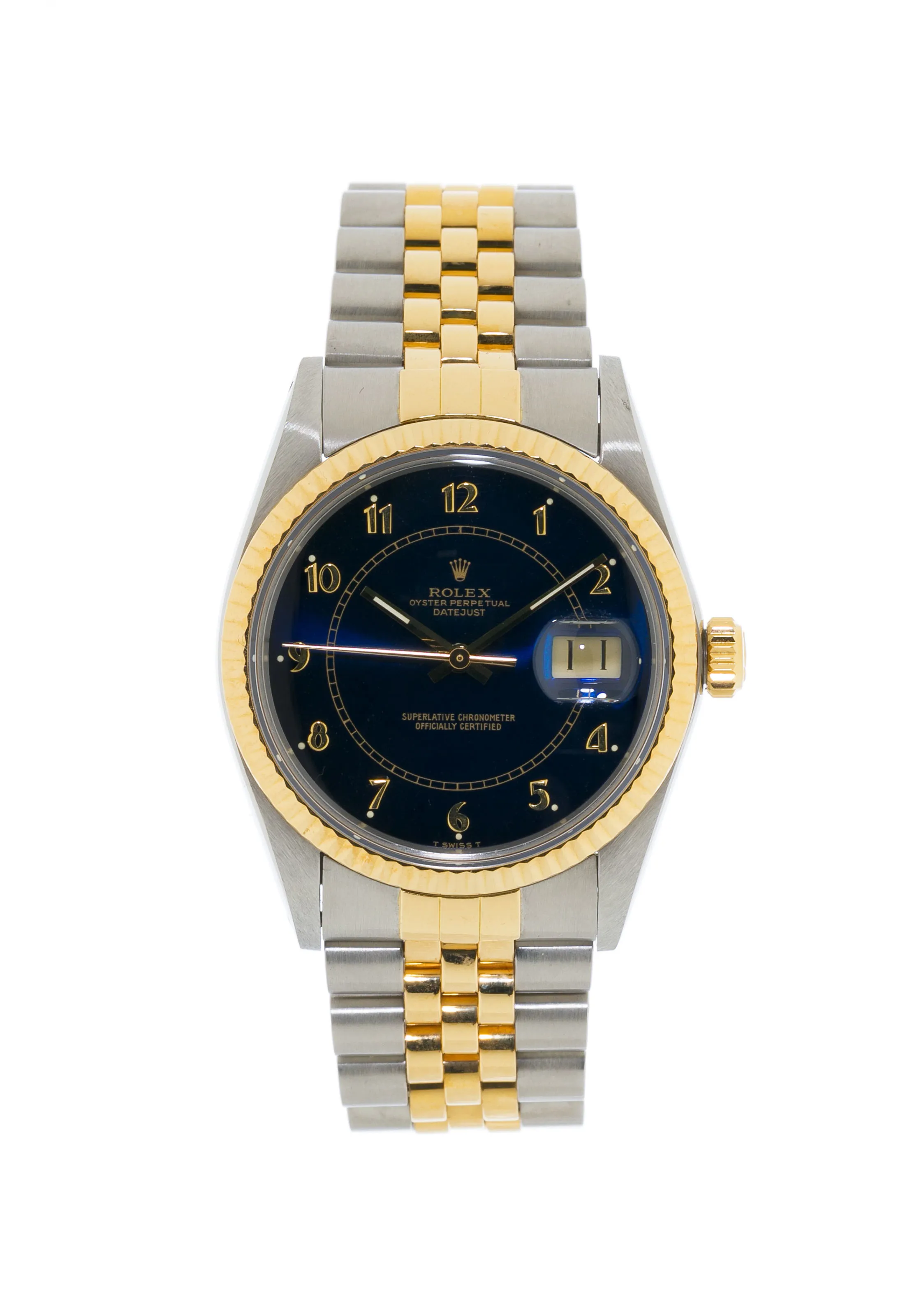 Rolex Datejust 16013 / 16000 36mm Yellow gold and stainless steel Black