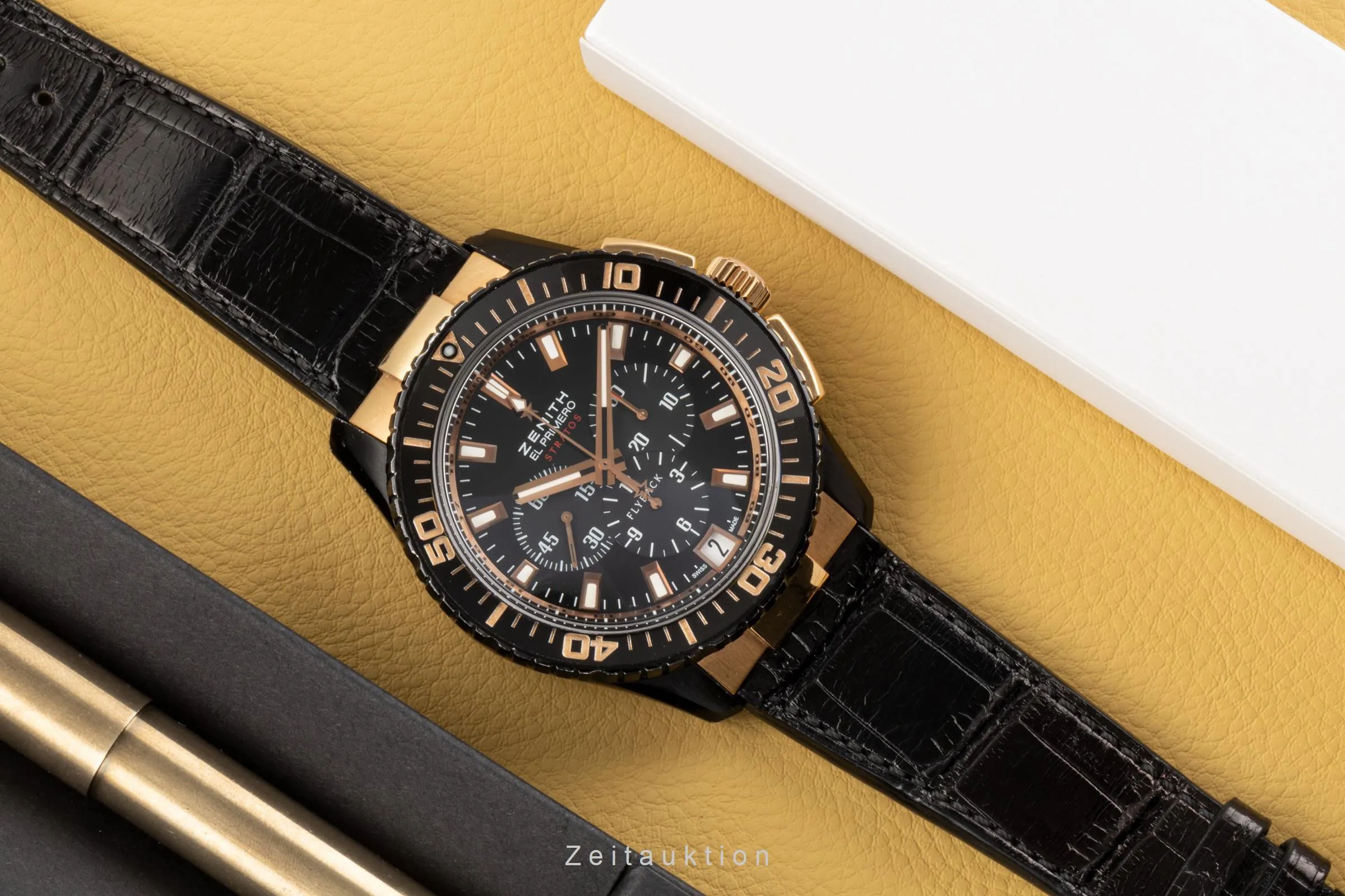 Zenith El Primero Stratos Flyback 85.2060.405/23.C714 45.5mm Yellow gold and Stainless steel Black 2