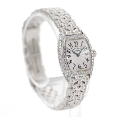 Franck Muller Cintree Curvex 2500 27mm White gold and Diamond Silver 7