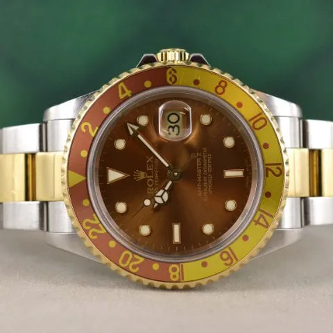 Rolex GMT-Master II 16713 40mm Yellow gold and Stainless steel Brown