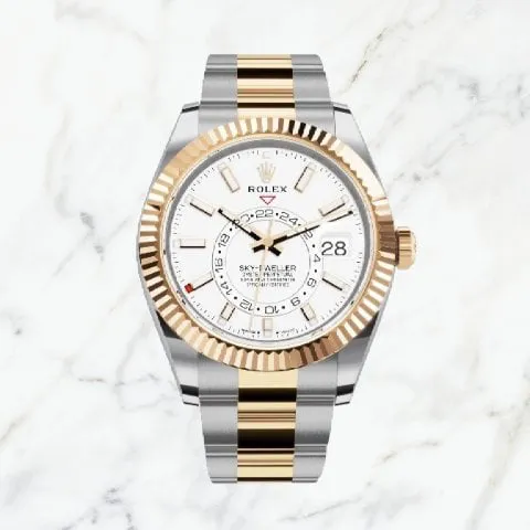 Rolex Sky-Dweller 336933 42mm Yellow gold and Stainless steel White