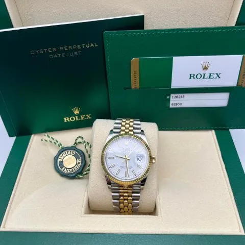 Rolex Datejust 36 126233 36mm Stainless steel White