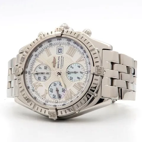 Breitling Cross Wind Chronograph A13355 43mm Stainless steel White