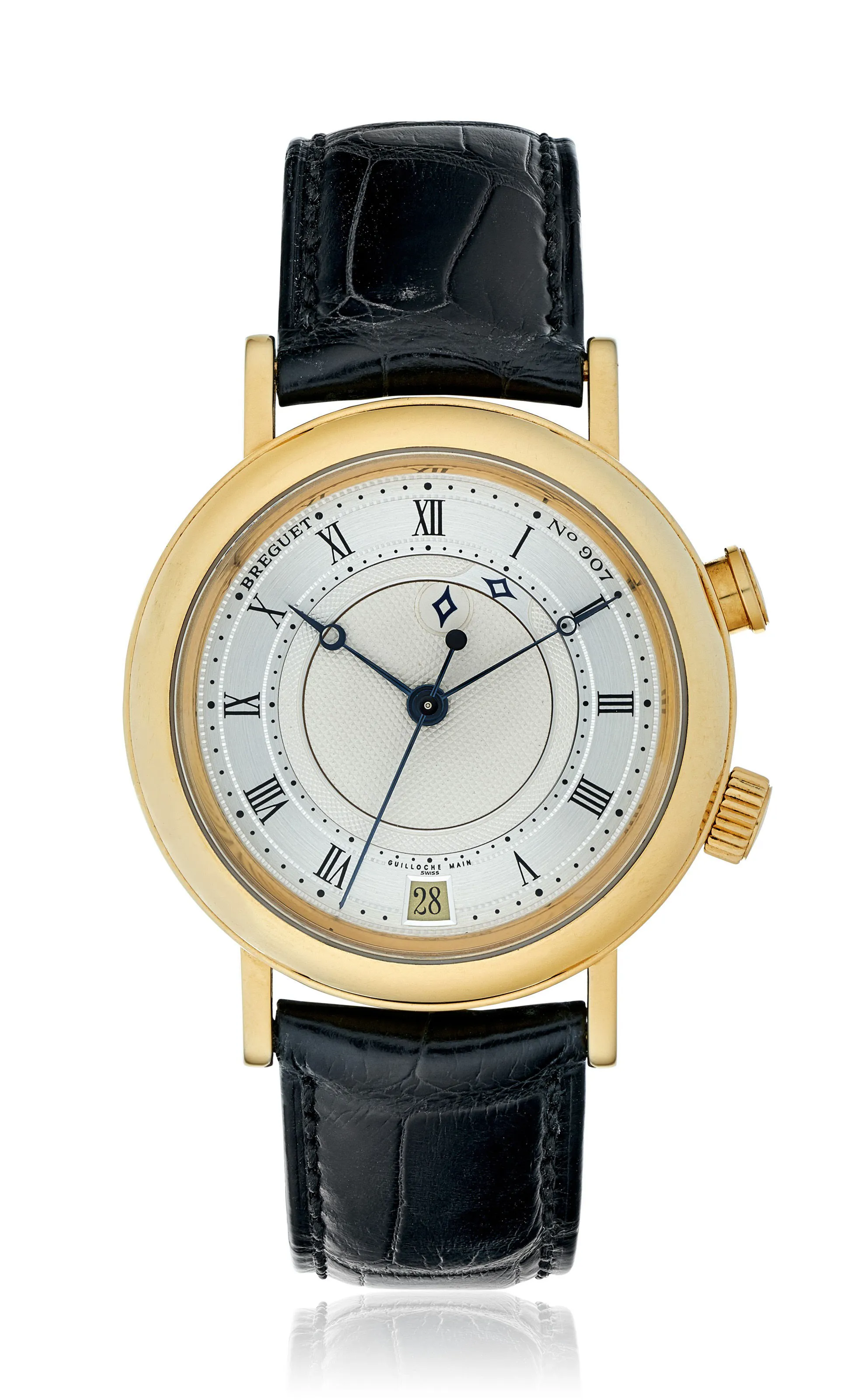 Breguet Classique 3600 39mm Yellow gold White guilloche and silver