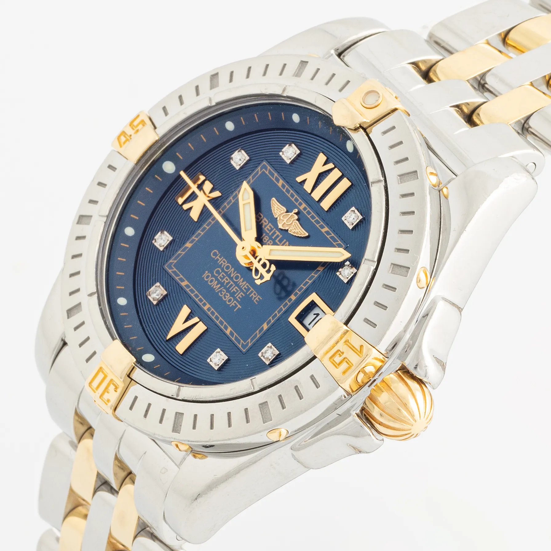 Breitling Galactic B71356 32mm Yellow gold and Stainless steel Blue 1