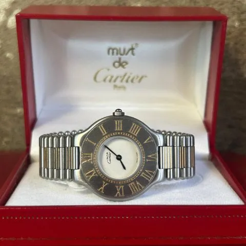 Cartier Must 21 125000P 28mm Yellow gold and Stainless steel White