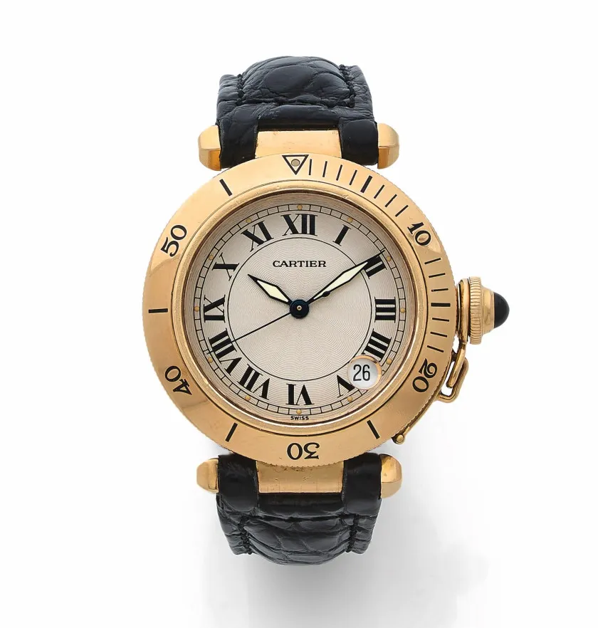 Cartier Pasha 1035 36mm Yellow gold Silver
