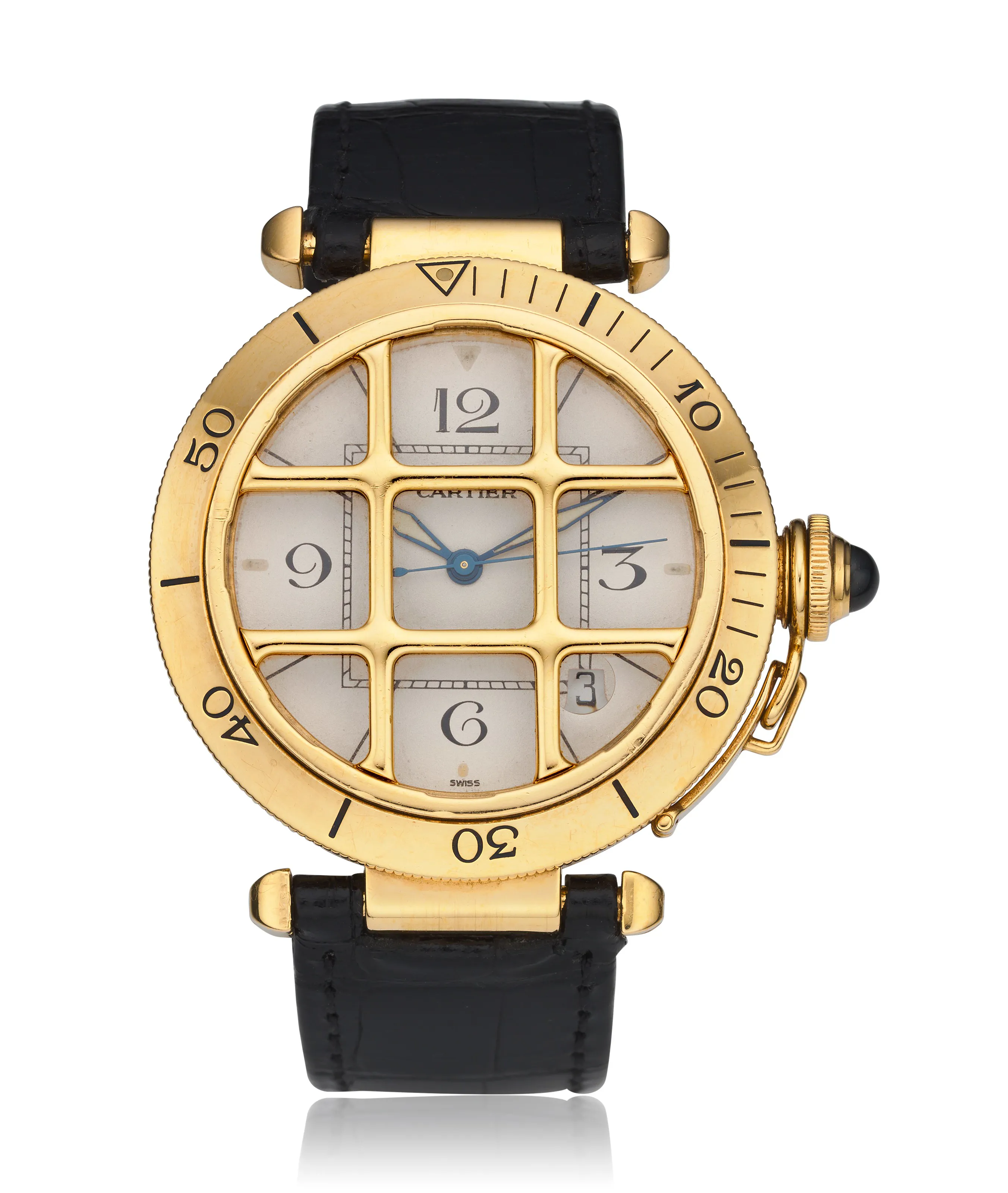 Cartier Pasha 1991 38mm Yellow gold Silver