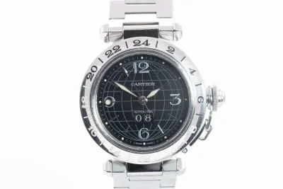 Cartier Pasha C W31049M7 (2550) 35mm Stainless steel Black