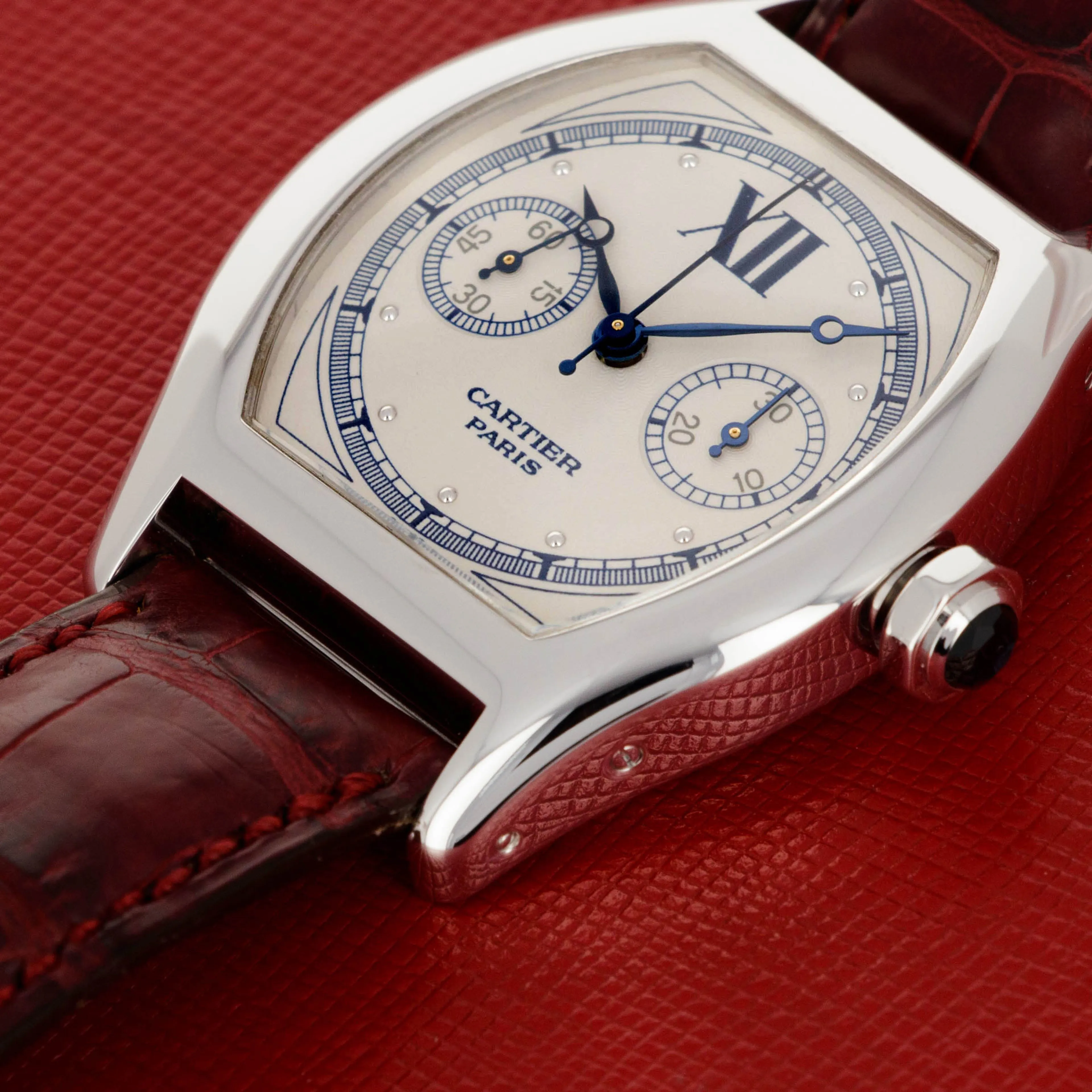 Cartier Tortue Chronographe Monopoussoir 2396 43mm White gold White 2