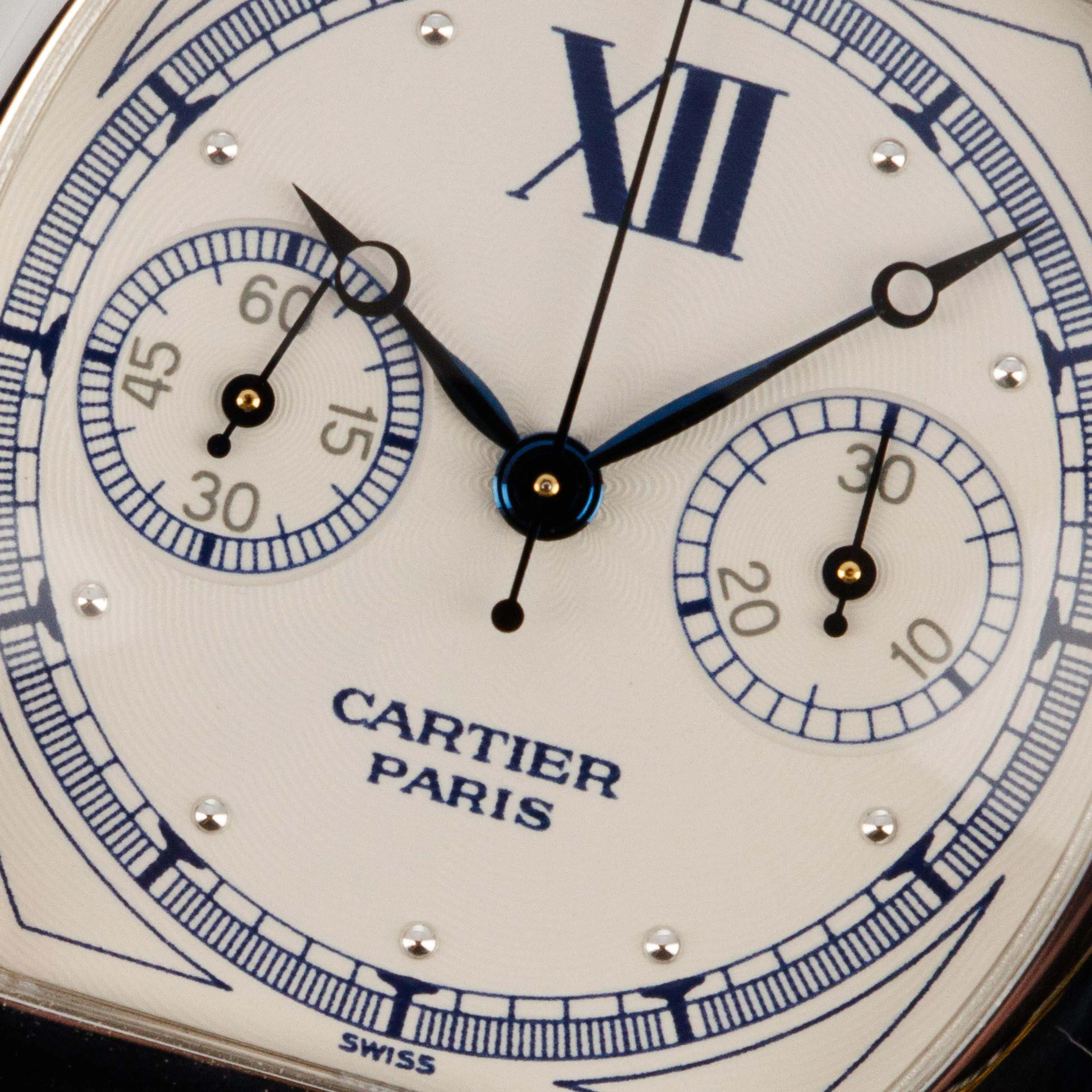 Cartier Tortue Chronographe Monopoussoir 2396 43mm White gold White 10