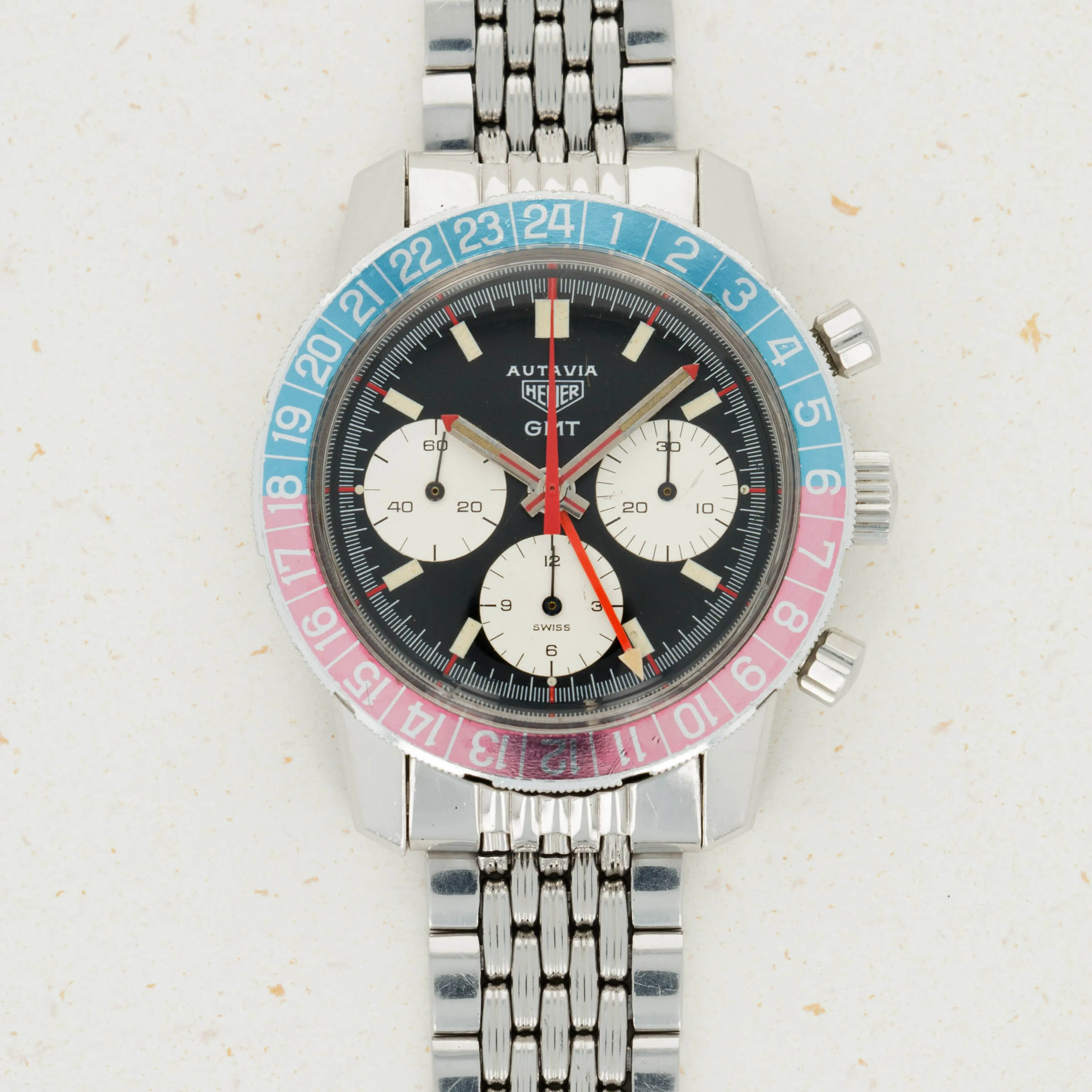 Heuer Autavia 2446C 40.5mm Stainless steel Black