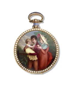 William Ilbery 58mm Yellow gold and Enamel and Pearl White