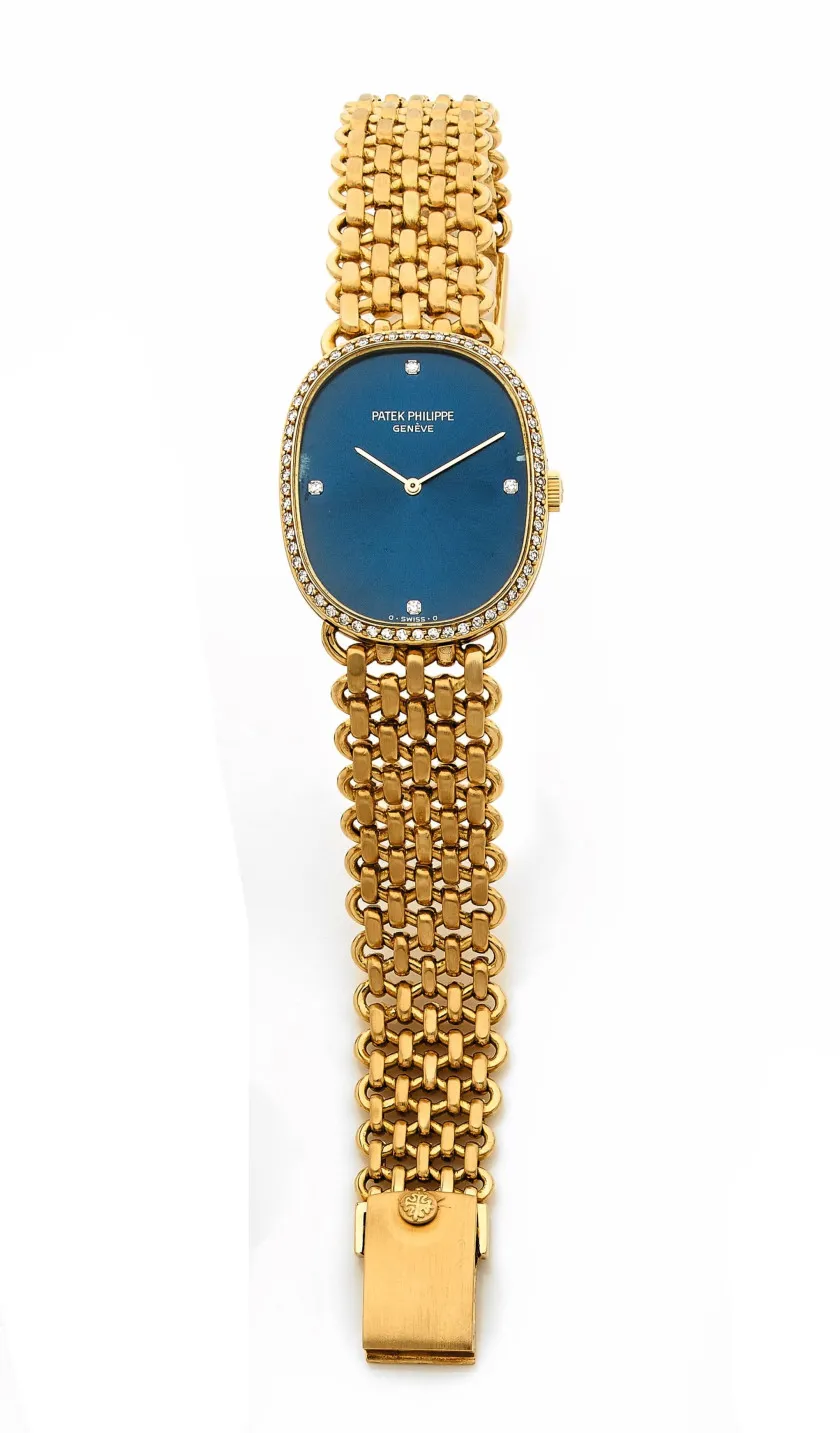 Patek Philippe Ellipse 3849/1J 32mm Yellow gold and diamond-set Blue