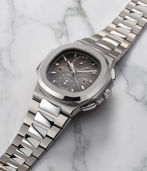 Patek Philippe Nautilus Travel Time Chronogra 5990A 42mm Stainless steel Silver to chocolate 4