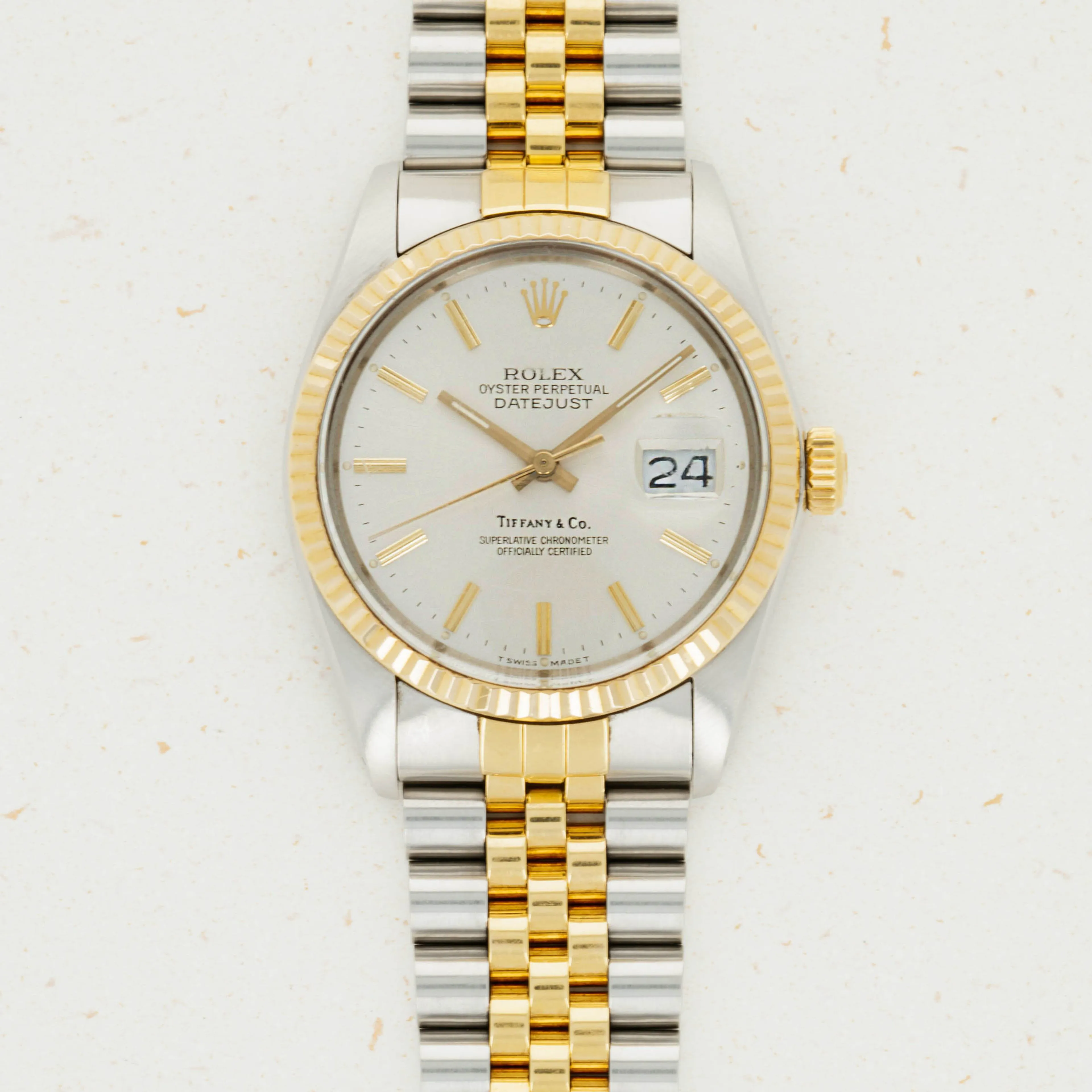 Rolex Datejust 36 16013 36mm Yellow gold and stainless steel Silver