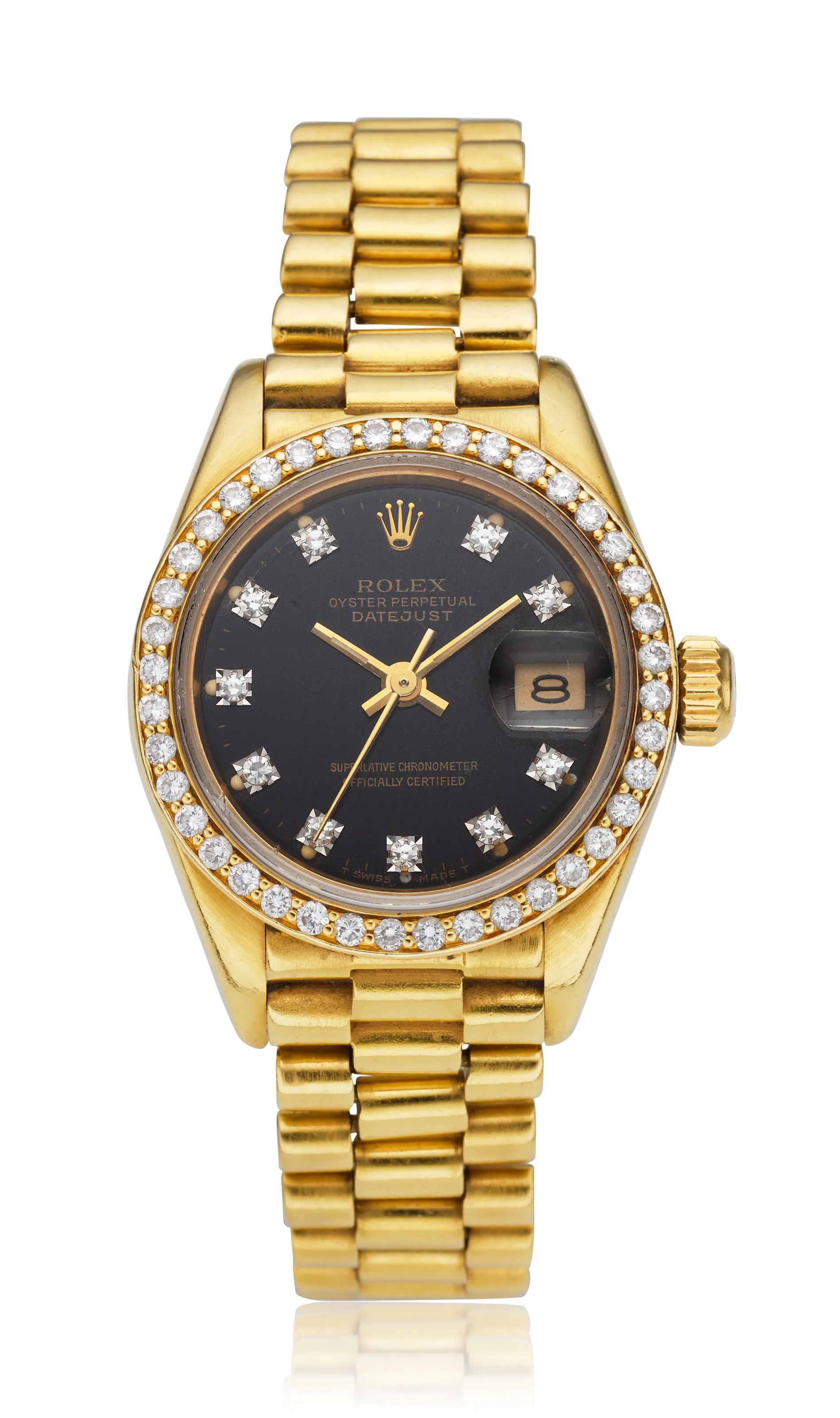 Rolex Lady-Datejust 69138 26mm Yellow gold Black