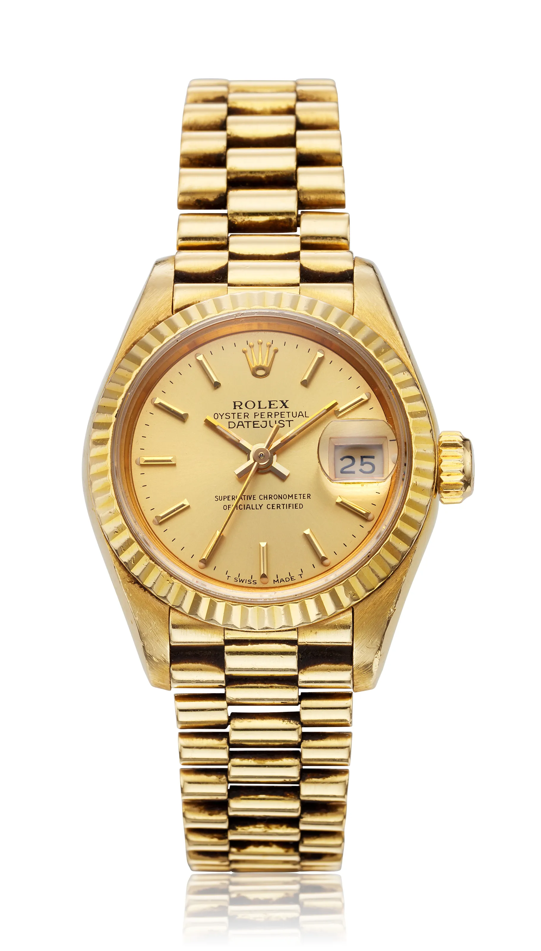 Rolex Lady-Datejust 69138 26mm Yellow gold Champagne