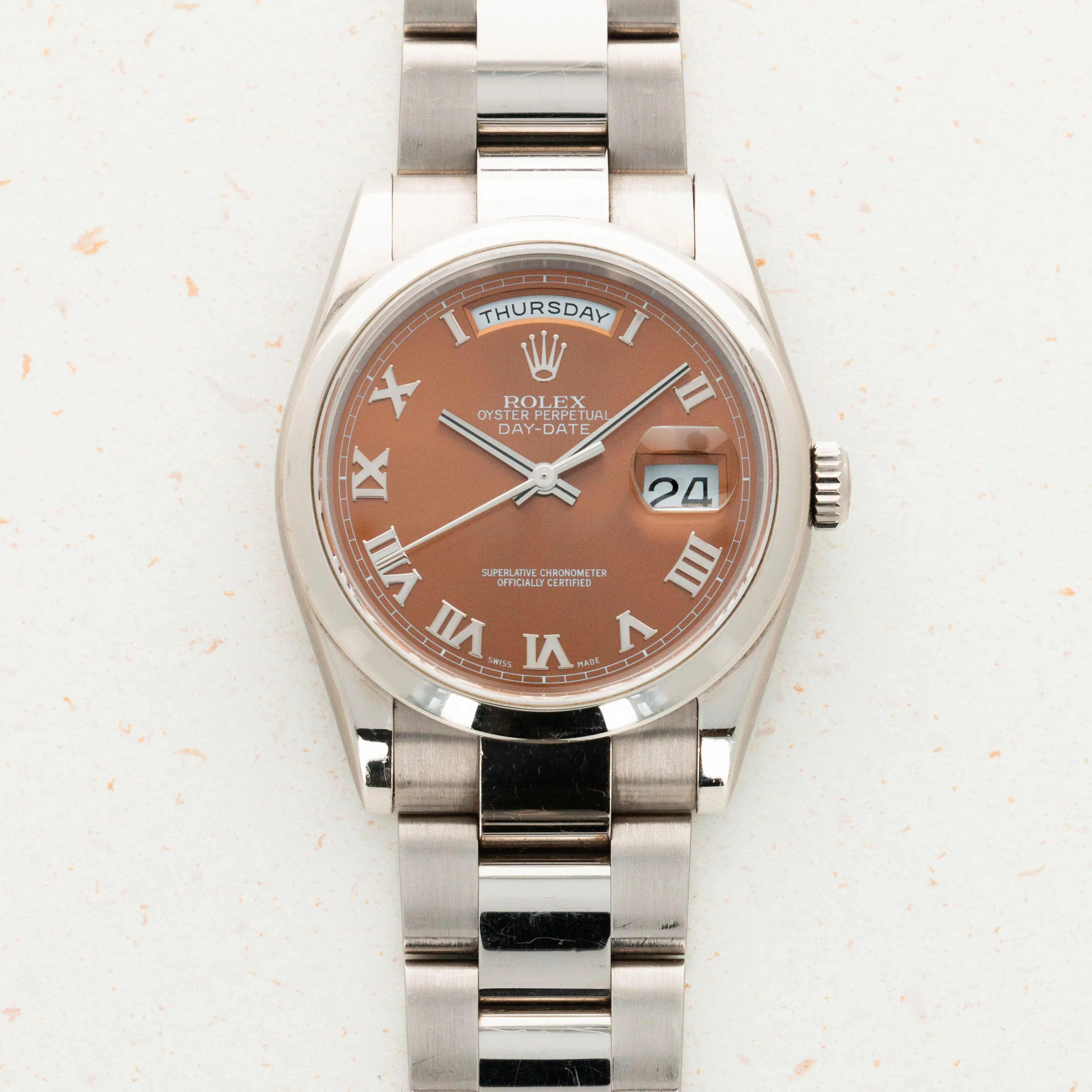 Rolex Day-Date 36 118209 36mm White gold Brown