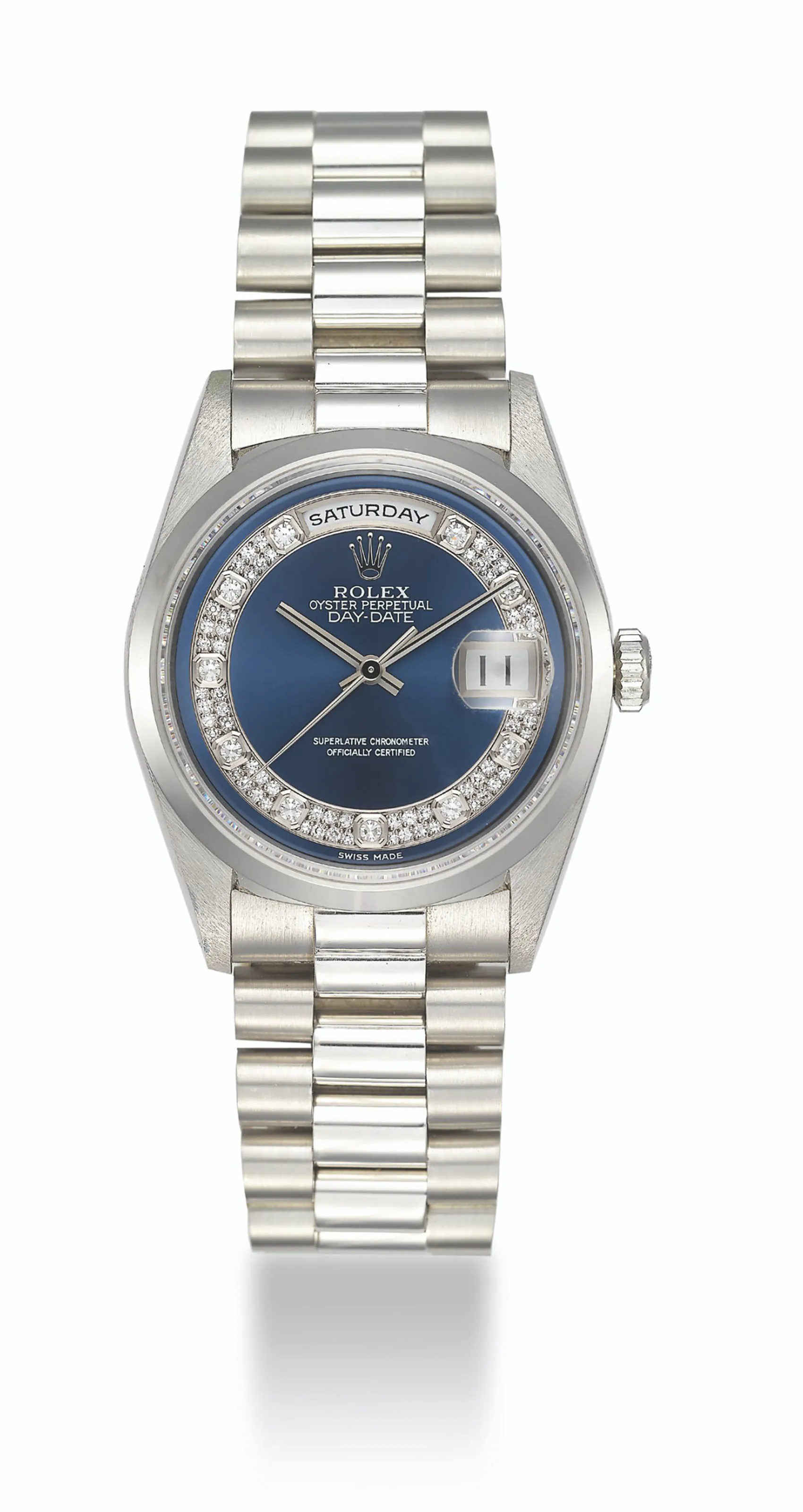 Rolex Day-Date 36 18206 36mm Platinum Blue