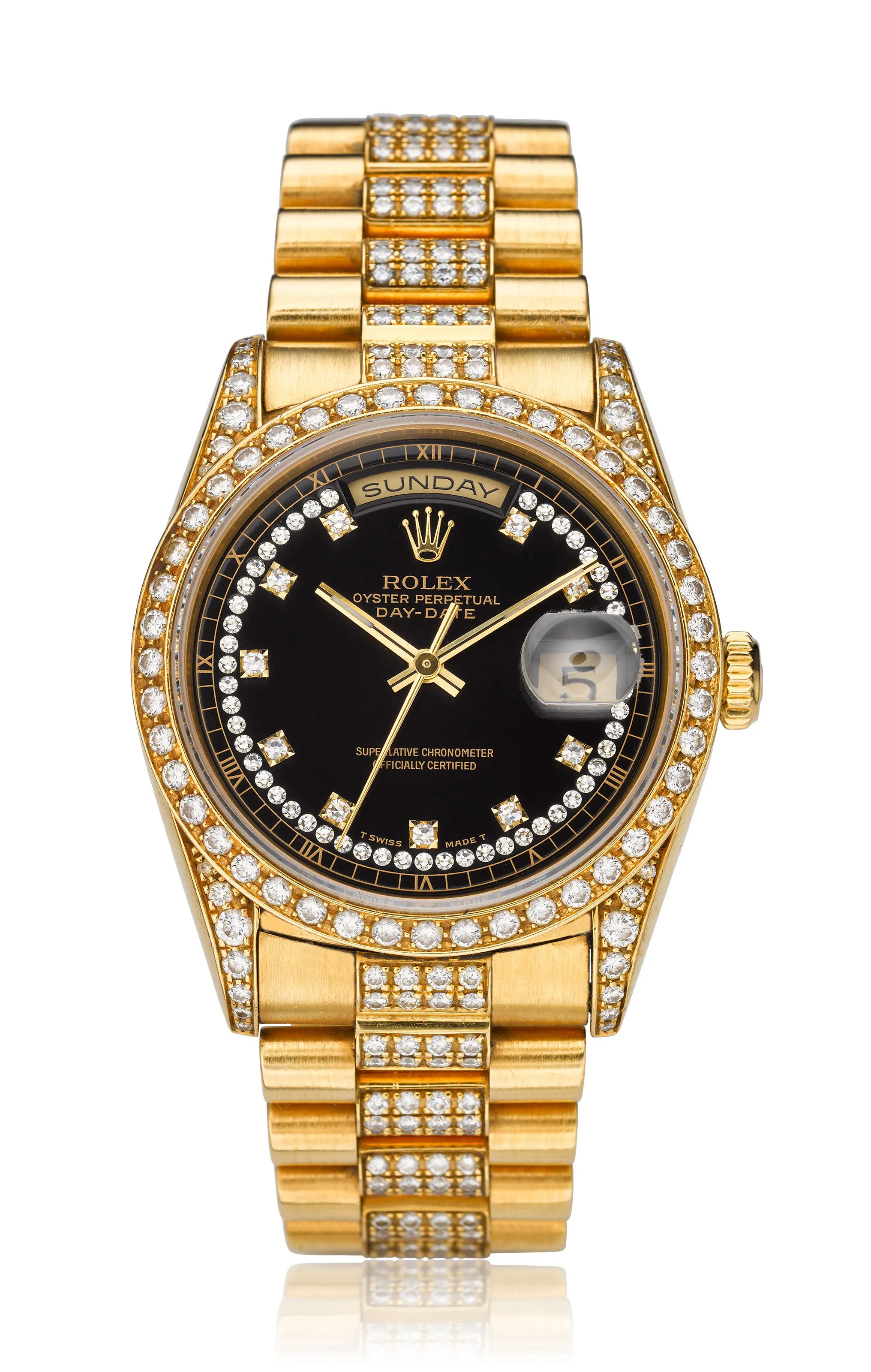 Rolex Day-Date 36 18388 36mm Yellow gold Black