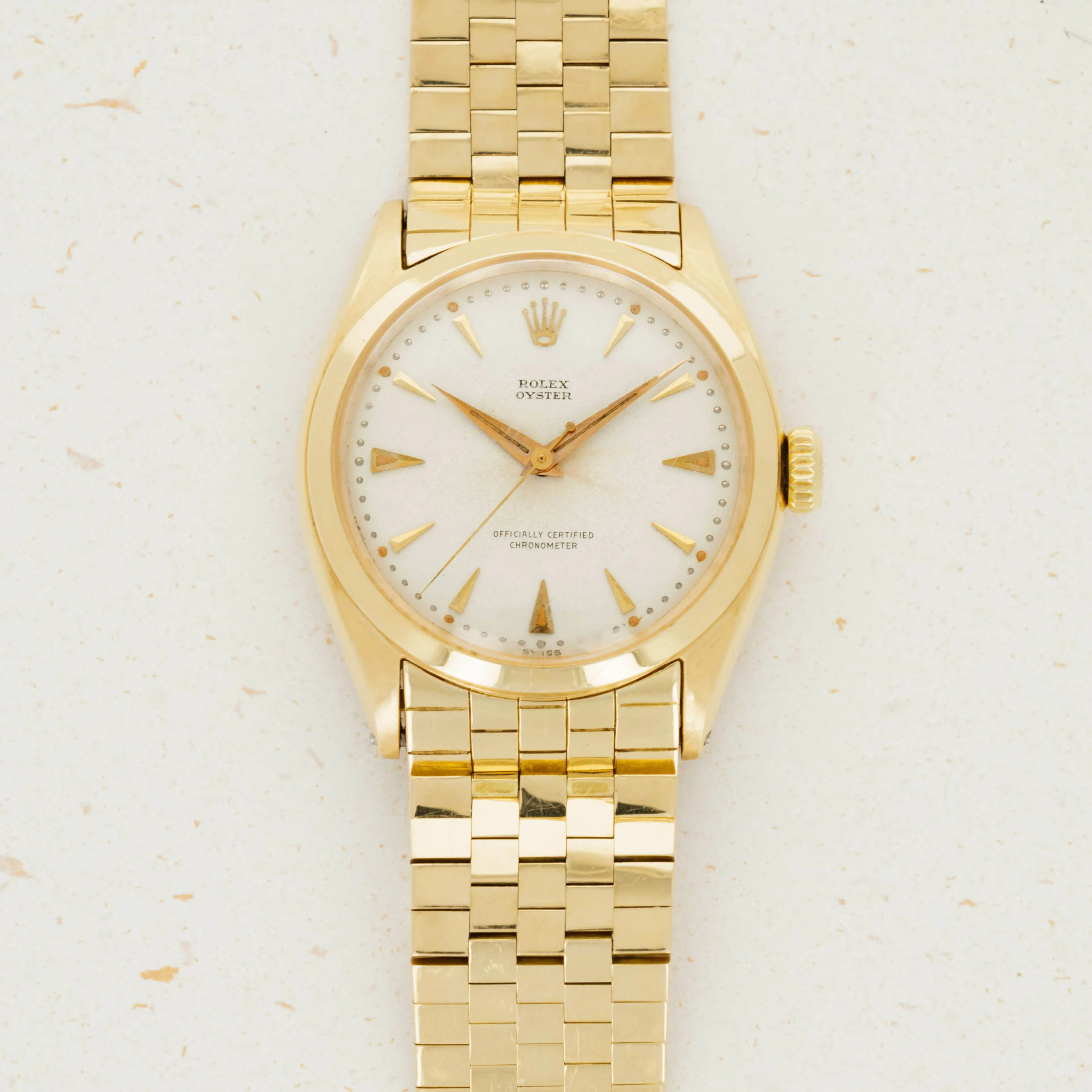 Rolex Oyster Perpetual 6022 34mm Yellow gold Cream