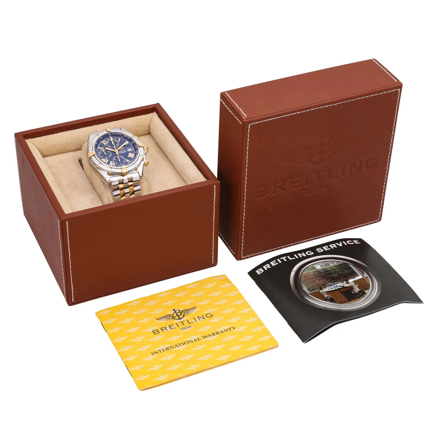 Breitling Crosswind B13055 43mm Yellow gold and stainless steel Blue 7
