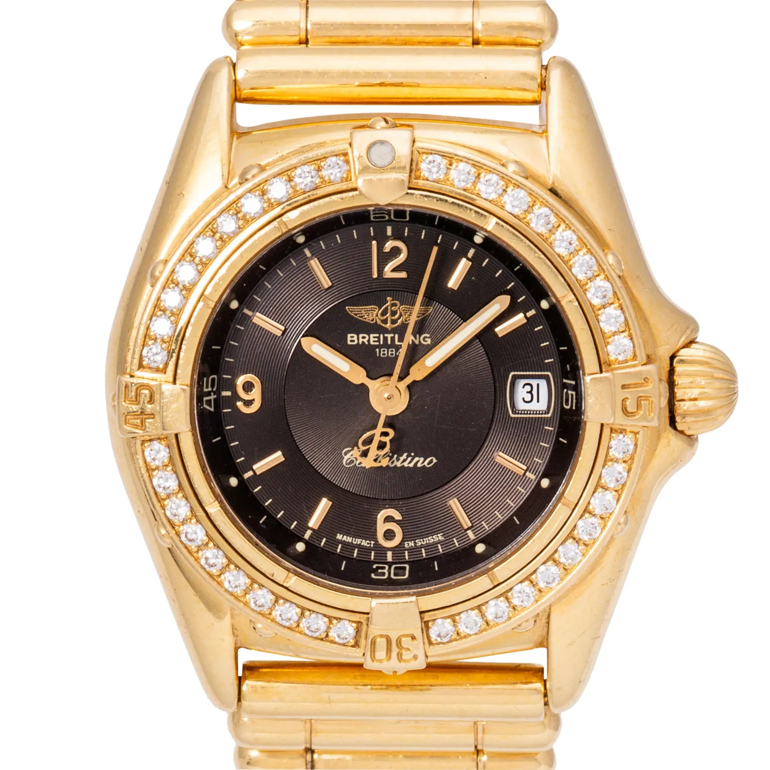 Breitling Callistino K52045 28mm Yellow gold Black