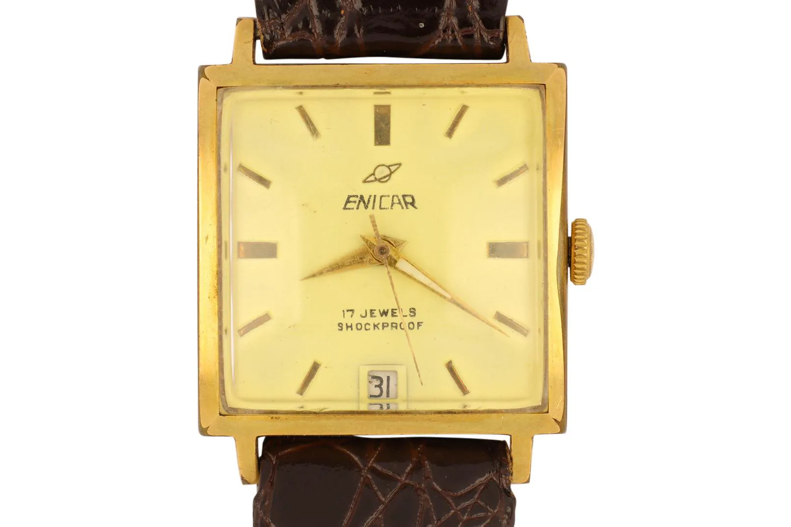 Enicar 30mm Gold-plated Champagne 2