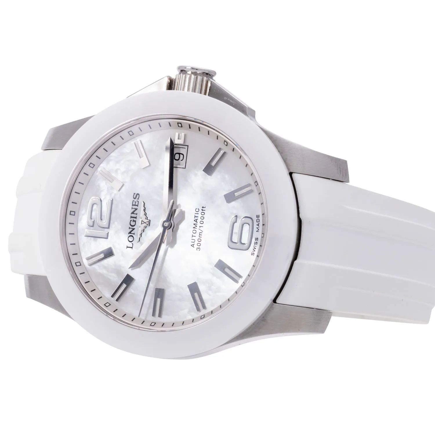 Longines Conquest L3.655.4.86.2 39mm Stainless steel and ceramic Mother-of-pearl 5