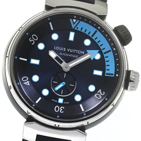 Louis Vuitton Tambour QA121 44mm Stainless steel Blue