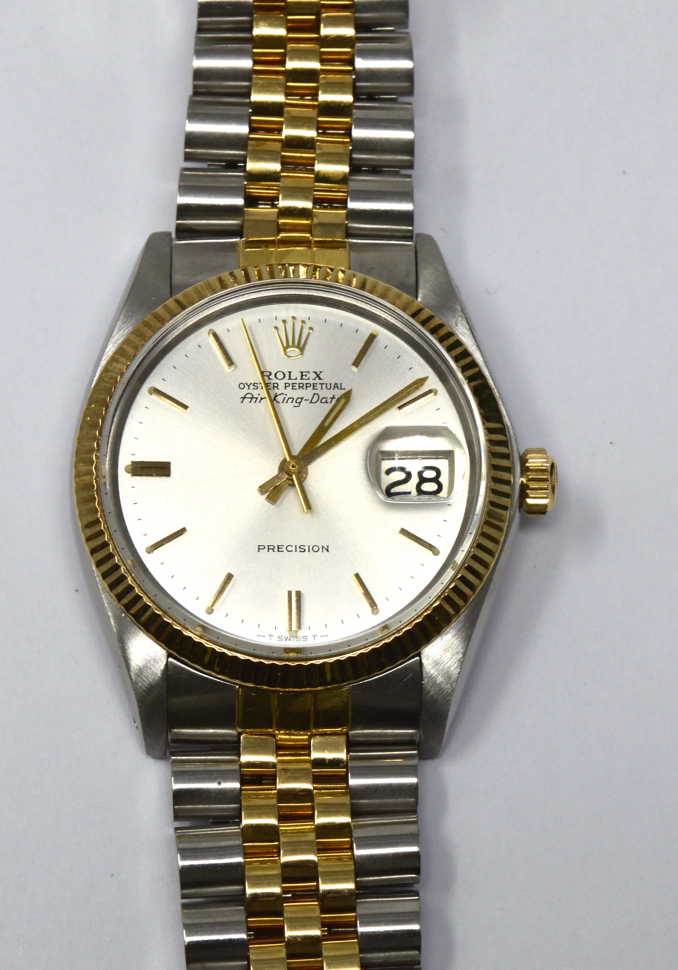 Rolex Air King 5701 34mm Yellow gold and Stainless steel Silver