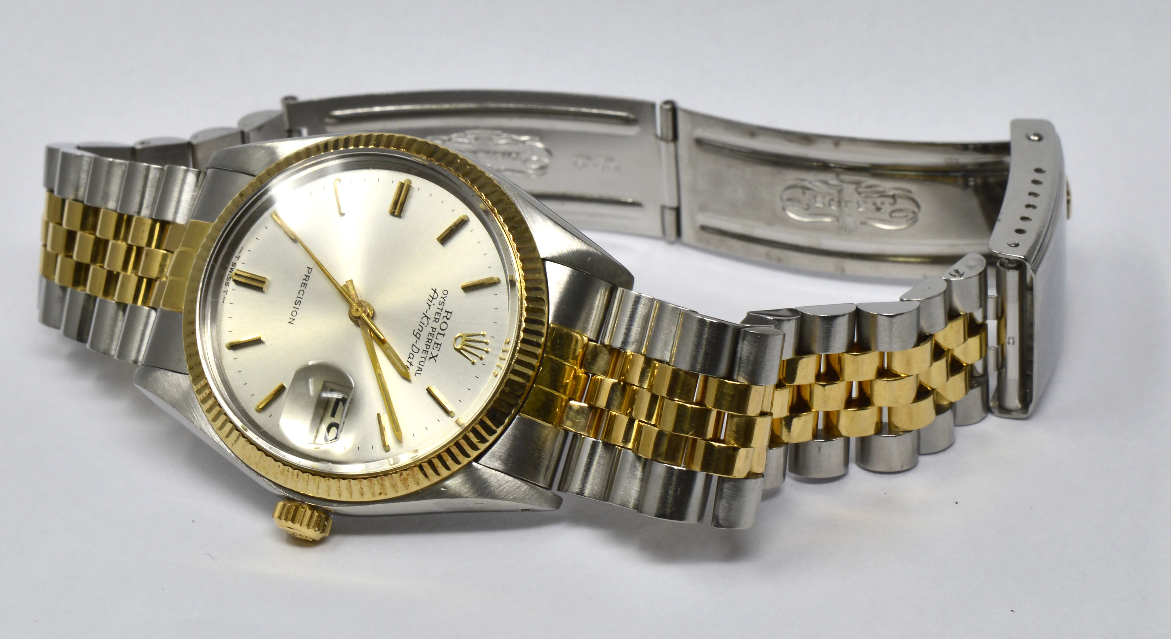 Rolex Air King 5701 34mm Yellow gold and Stainless steel Silver 4