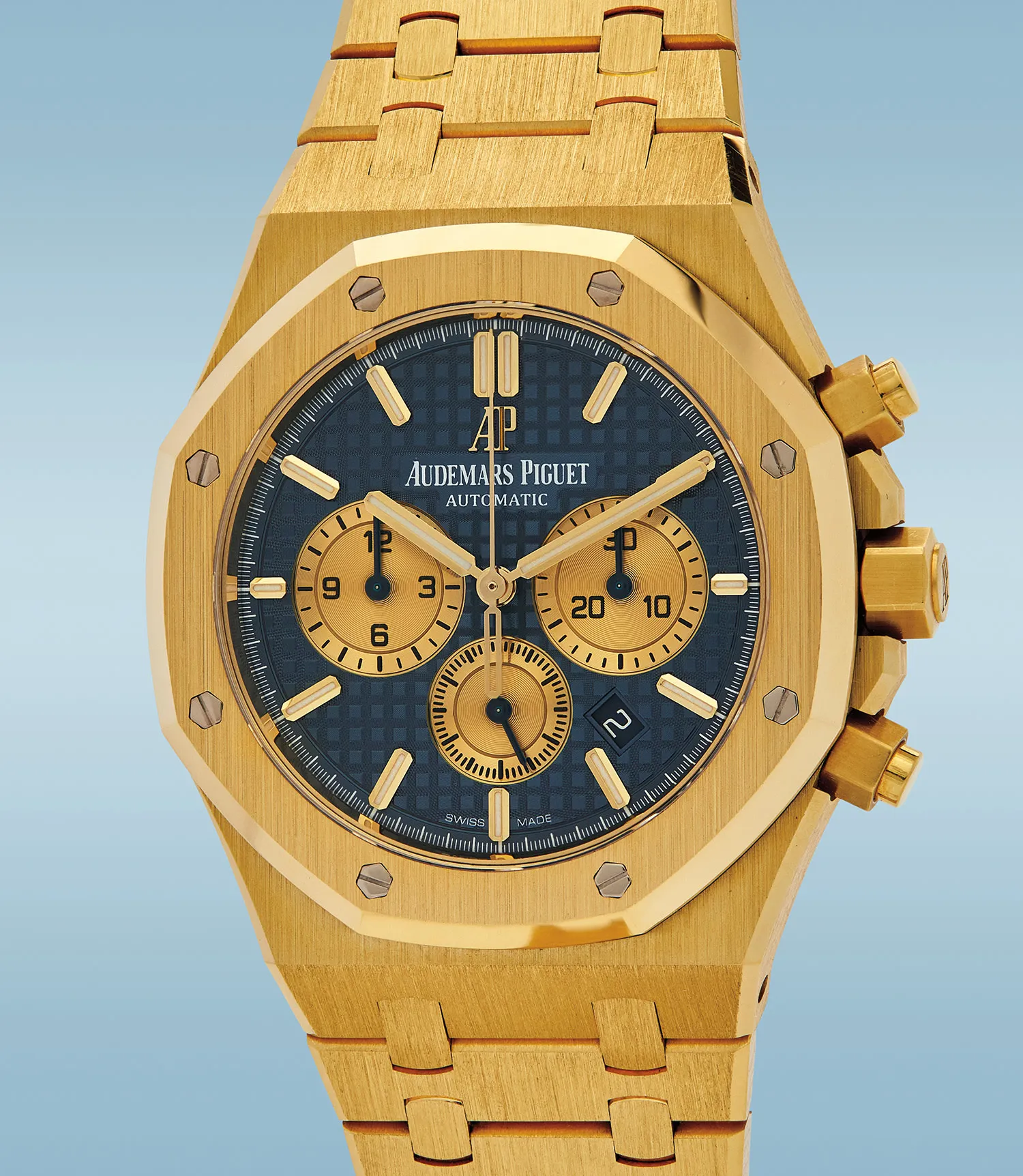 Audemars Piguet Royal Oak Chronograph 26331BA 41mm 18k yellow gold Blue Grande Tapisserie