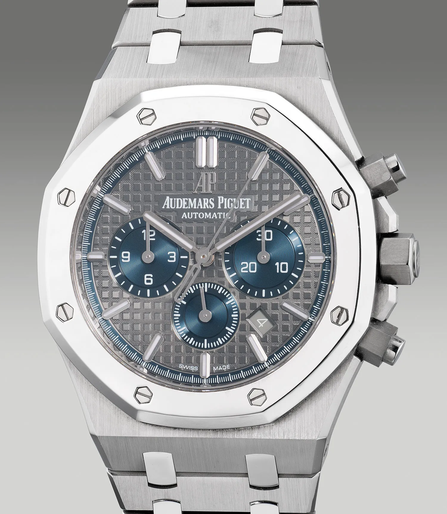 Audemars Piguet Royal Oak Chronograph 26331IP.OO.1220IP.01 41mm Titanium and platinum Grey and blue