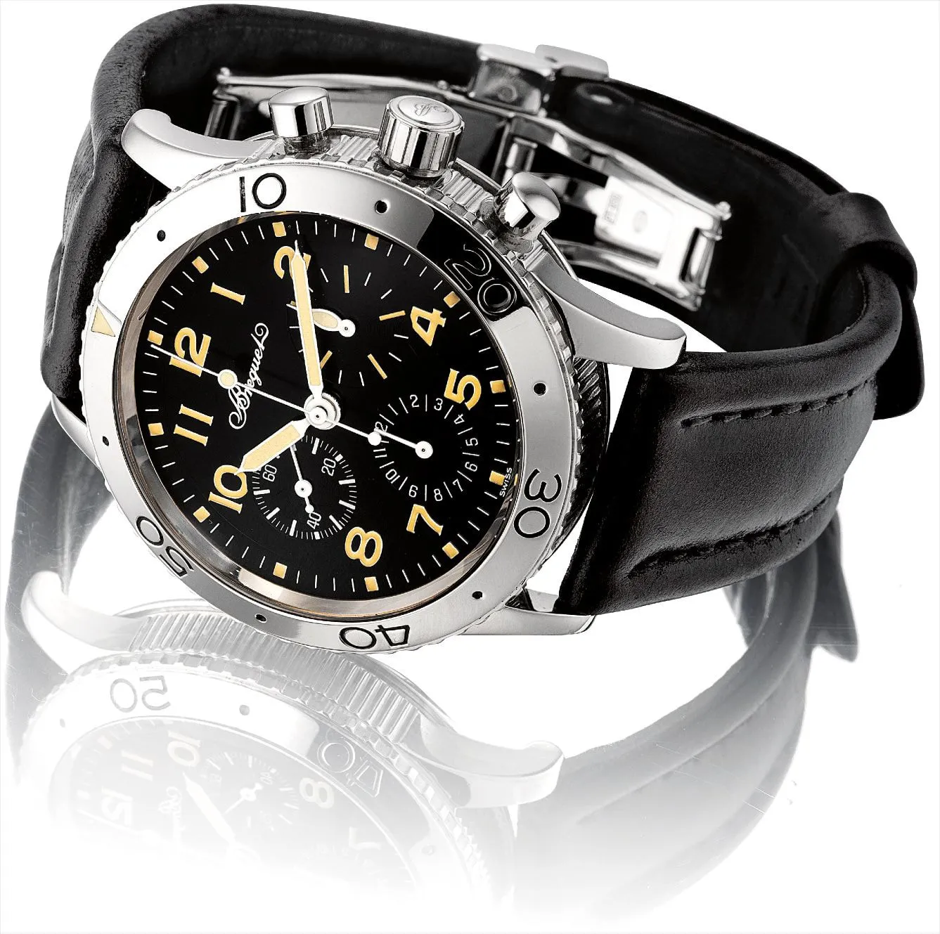 Breguet Type XX Aéronavale 3800 40mm Platinum Black glossy