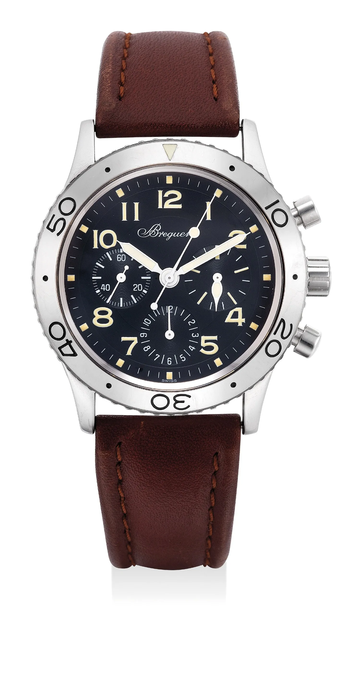 Breguet Type XX Aéronavale 3800 39.5mm Stainless steel Black