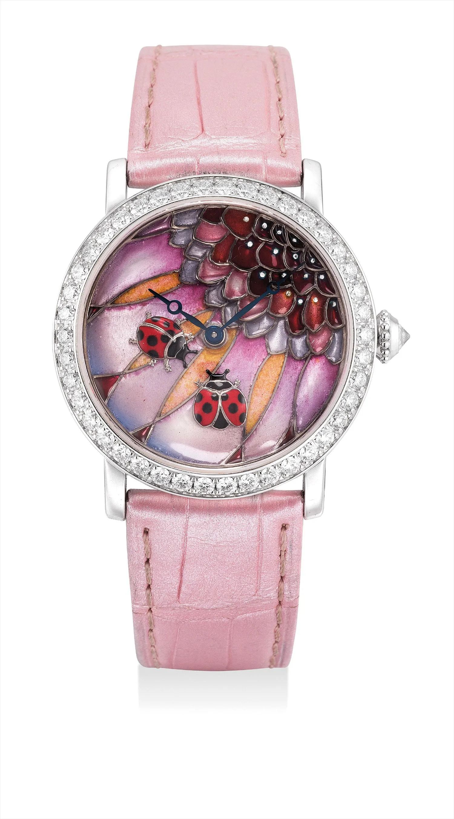 Cartier Le Cirque Animalier 3469 35mm White gold and Diamond “Ladybug” cloisonné enamel