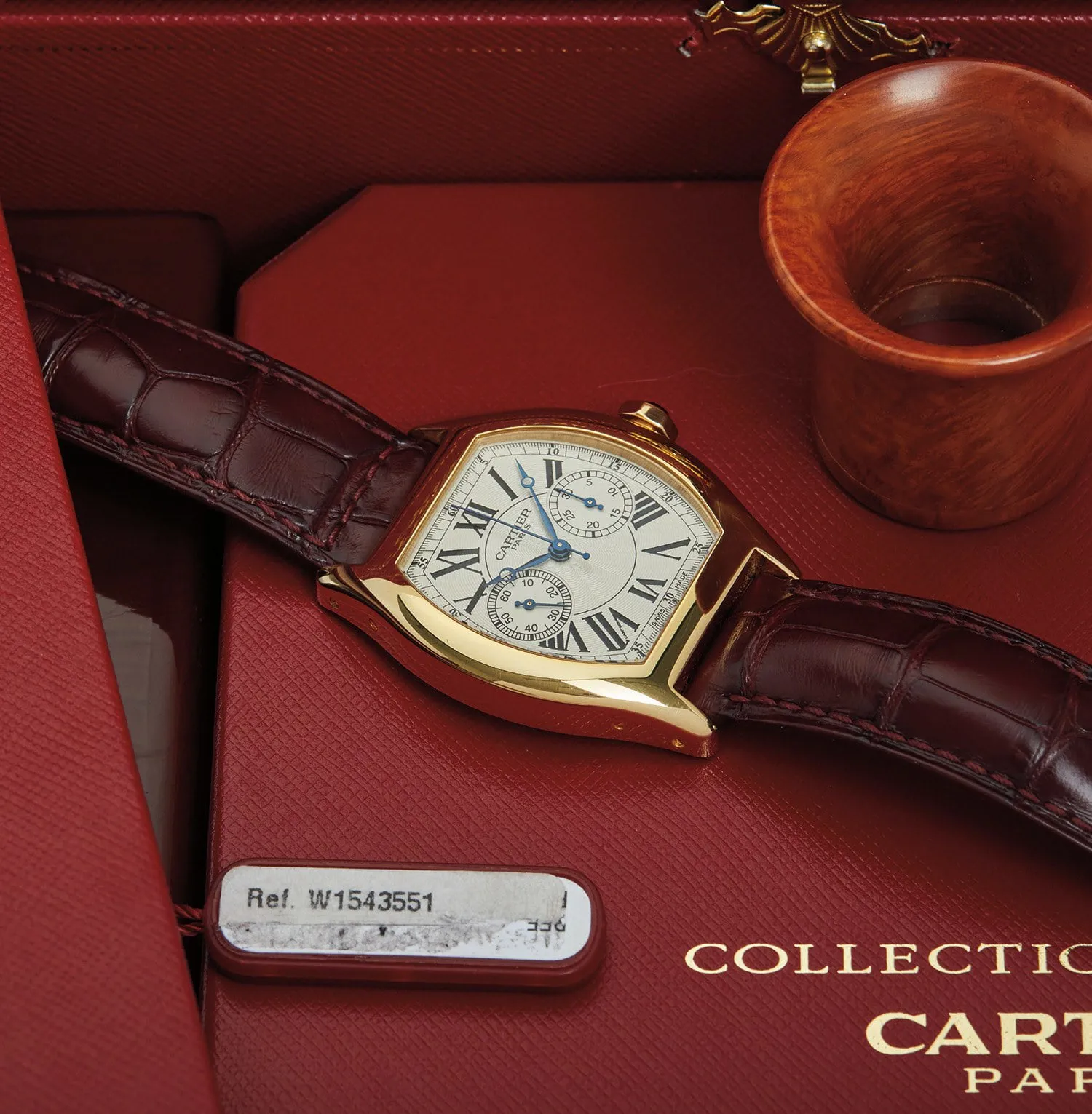 Cartier Tortue Monopoussoir CPCP 2356 34mm Yellow gold Silver 1