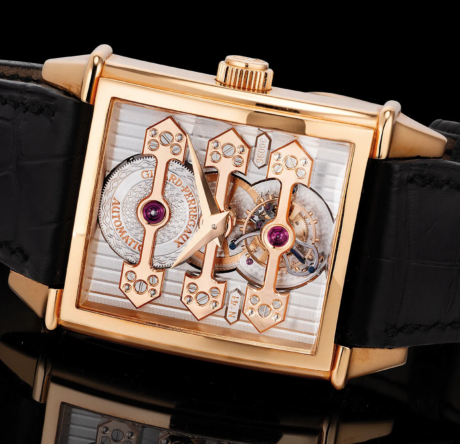 Girard-Perregaux Automatic Three Bridges Tourbillon 9987 32mm Rose gold Semi-skeleontized 2