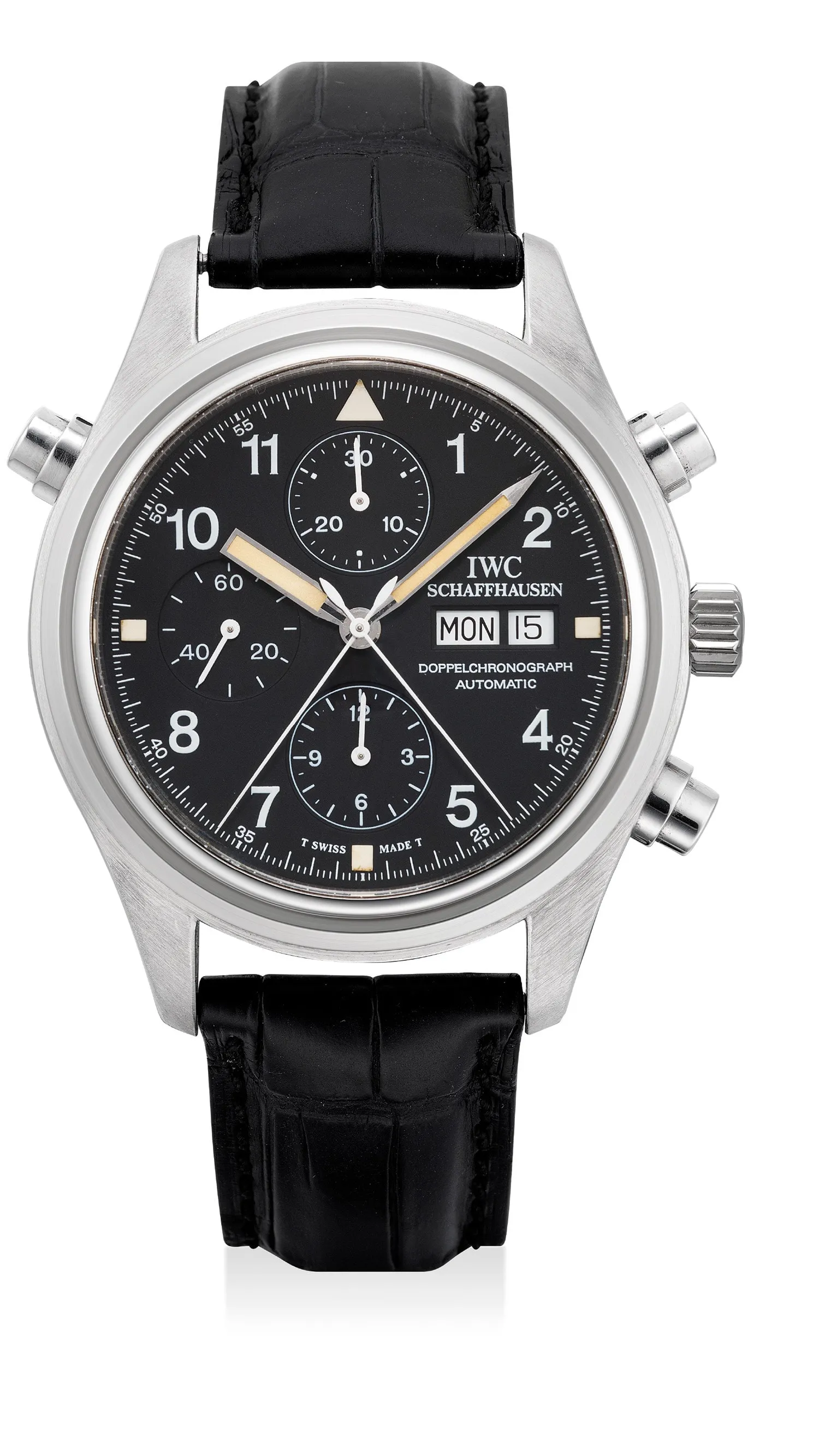 IWC Der Doppelchronograph 3713 42mm Stainless steel Black